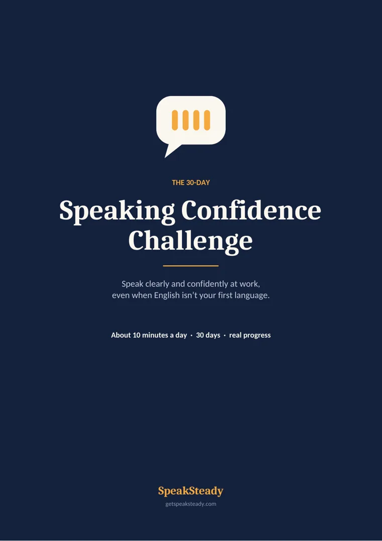 Cover of the 30-Day Speaking Confidence Challenge workbook